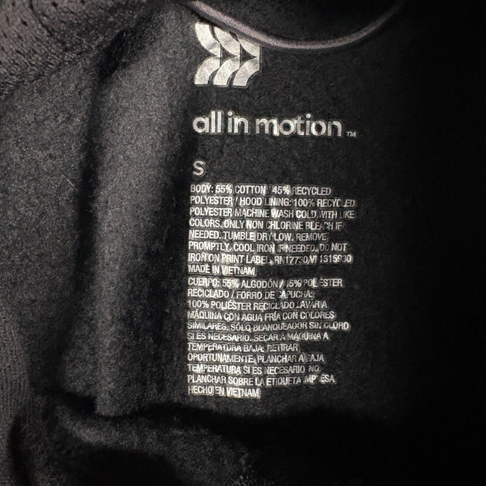 All In Motion Men's BUCS Jacket Size Small Full Zip Side Pockets Black Hoodie - Picture 2 of 6